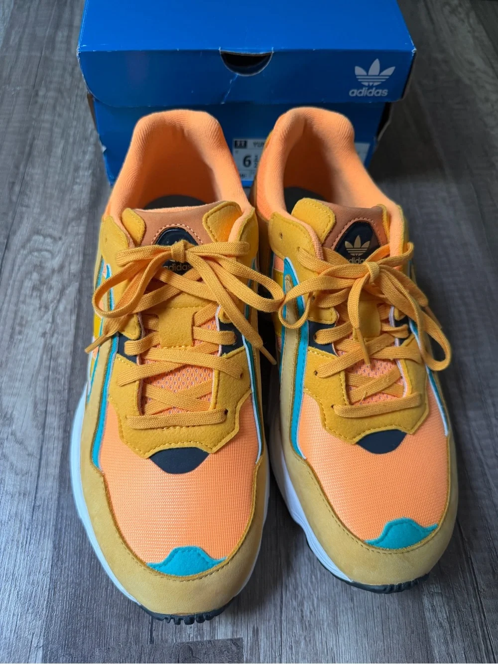 adidas Kids Orange & Teal Retro Runner Sneakers